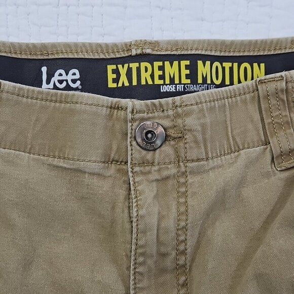 Lee Extreme Motion Utility Pants Men 36x32 Beige Loose Fit Straight Stretch - Picture 12 of 16